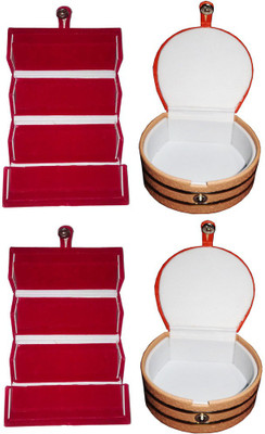 

Abhinidi Combo of 4 velvet case Ring and Earring storage travelling Folder Jewellery Vanity Box(Multicolor)