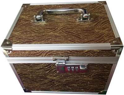 Platinum Shimmer Makeup, Jewellery Vanity Box(Brown)