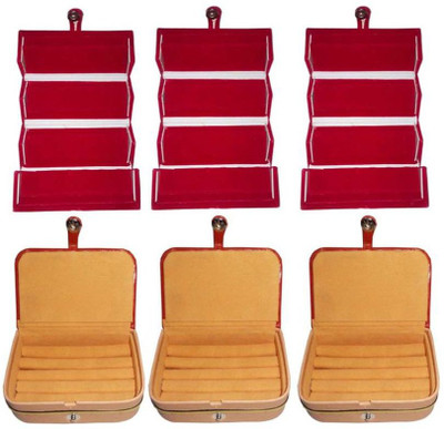 

Aadhya Combo of 3 ear ring and 3 ring box keep delicate jewellery safe Vanity Box(Multicolor)