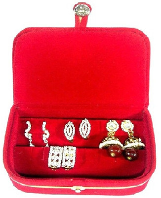 

Addyz Earrings Tops Studs Nose Pins Jewellery Vanity Box(Red)