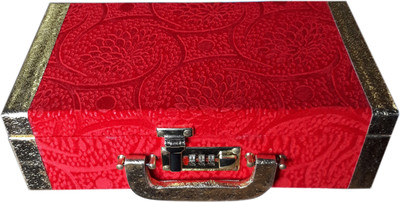 Bonanza Palki Bangle Jewellery Vanity Box(Red, Gold)