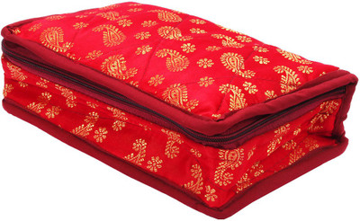 

Pretty Krafts Jewellery Kit Satin Prints Maroon Jewel Case Vanity Box(Maroon)