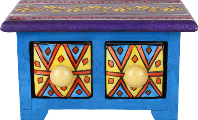

The Decor Mart Wooden and Ceramic Jewelery Box Multipurpose Box Vanity Box(Multicolor)