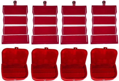 

Abhinidi Set of 8 velvet case Ring and Earring storage travelling Folder Jewellery Vanity Box(Multicolor)