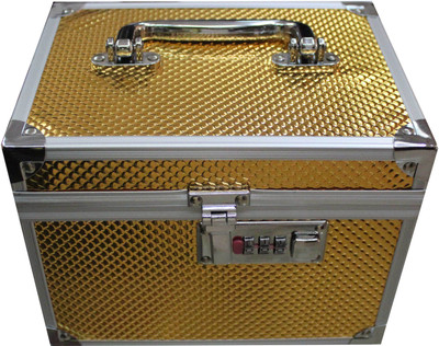 

Platinum JD 39 Cosmetic 2 Compartment With Lock Makeup, Jewellery Vanity Box(Golden)