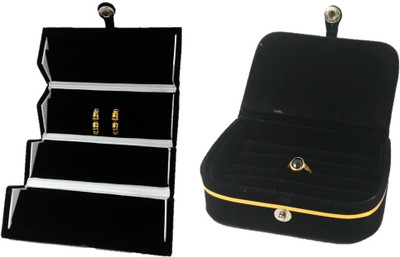 

Addyz combo of ring earing vanity box jewellery Vanity Box(Black)