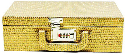 Satisfaction Walnut to store bangles Vanity Box(Golden)