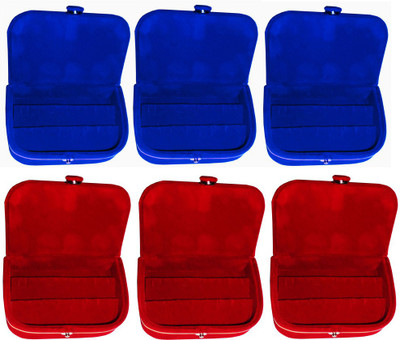 

Abhinidi Combo of 6 velvet case Ring and Earring storage travelling Folder Jewellery Vanity Box(Multicolor)