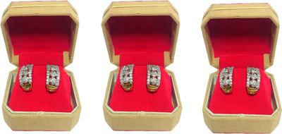 

Addyz pack of three single pair Earring, Tops, studs jewellery Vanity Box(RED)