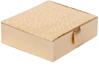 

Kuber Industries Jewellery Box , Cosmetic Box in Coated Hard Board (Golden) Make Up Vanity Box(Gold)