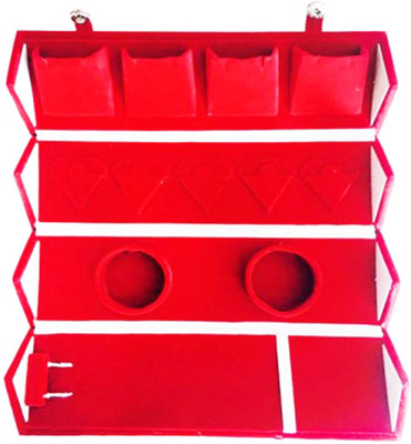 

Atorakushon Multipurpose Ring Earing Bangle & chain Organizer Red Velvet Folding Box Storage Vanity Box(Red)
