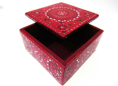 

Joshi Arts laac & cut mirrors Make up, jewellery Vanity Box(red)