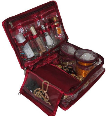

Kuber Industries Satin Jewellery Vanity Box(Maroon)