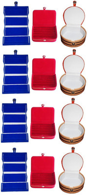 

Abhinidi Combo of 12 velvet case Ring and Earring storage travelling Folder Jewellery Vanity Box(Multicolor)