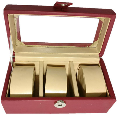 

Addyz Watch Bracelets Organizer Storage Vanity Box(Maroon, Beige)