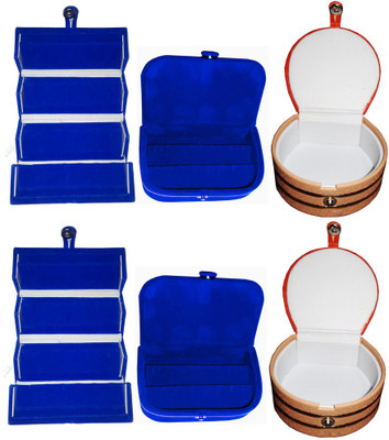 

Abhinidi Set of 6 velvet case Ring and Earring storage travelling Folder Jewellery Vanity Box(Multicolor)