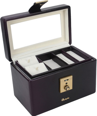 

Richpiks Mini Jewellery Accessories Box Blackish Grey Colour Locker Purpose Vanity Box(Purple, Black)