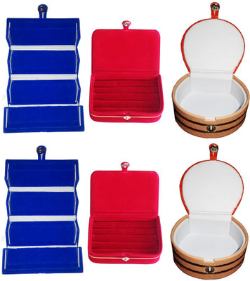 

Abhinidi Set of 6 velvet case Ring and Earring storage travelling Folder Jewellery Vanity Box(Multicolor)