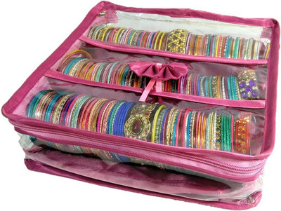 

Addyz 3 Rods Bangles Jewellery Vanity Box(Pink)