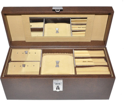 

Laveri New collection for pu locker box Jewellery Vanity Box(Brown)
