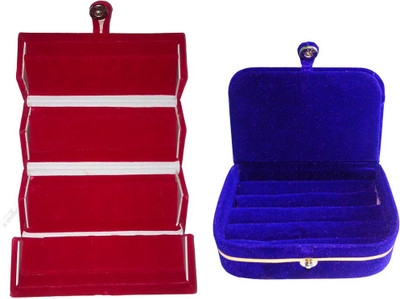 

Abhinidi Combo of 2 velvet case Ring and Jewelry storage travelling Folder Jewellery Vanity Box(Multicolor)