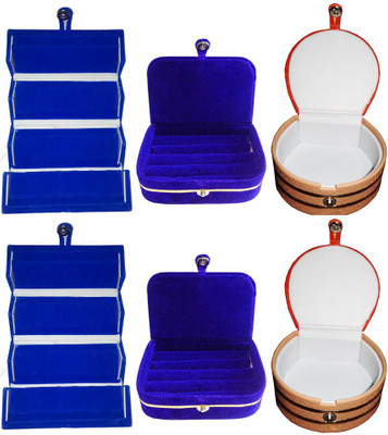 

Abhinidi Combo of 6 velvet case Ring and Earring storage travelling Folder Jewellery Vanity Box(Multicolor)
