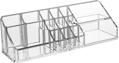 

Sukot 14 Grid Clear Acrylic Case Jewelry Organizer Makeup Case Storage Vanity Box(Clear Transparent)
