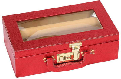 

Kuber Industries Bangle Box Two Roll With Lock in Hard Board Makeup Vanity Box(Maroon)