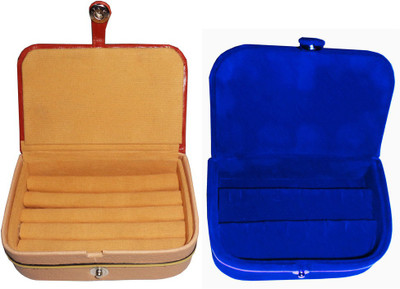 

Abhinidi Combo of 2 velvet case Ring and Earring storage travelling Folder Jewellery Vanity Box(Multicolor)