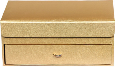 

Leather World Premium Storage Vanity Box(Golden)