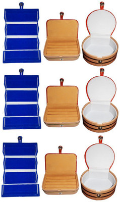 

Abhinidi Combo of 9 velvet case Ring and Earring storage travelling Folder Jewellery Vanity Box(Multicolor)