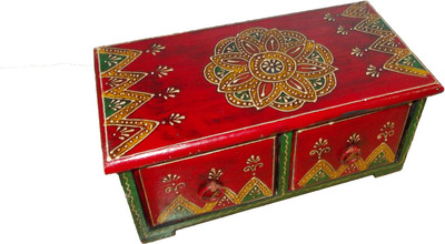 

Craft Expo Antique Double Drawer Wooden Makeup Box, Jewellery Box Vanity Box(Multicolor)