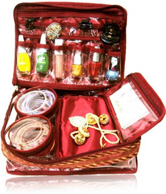 

Pretty Krafts Cosmetic Box Makeup Vanity Box(Maroon)