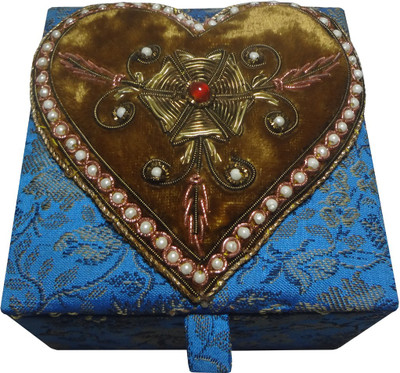

Avinash Handicrafts 10x10 cm Blue (heart design) Makeup, Jewellery, Decorative Vanity Box(Blue)
