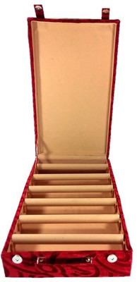 Addyz 6 Rods Bangle Box Velvet Coated Jewellery Vanity Box(Red)