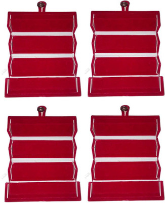 

Abhinidi Pack of 4 Ear Ring Folder Ring case Travelling Pouch Box Vanity Box(Red)