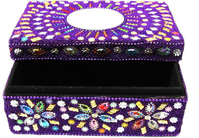 

Joshi Arts decorated designer Make up, jwellery box Vanity Box(purple)