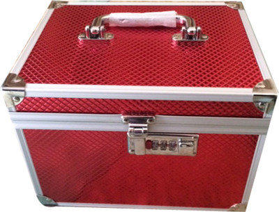 Platinum Cosmetic Box with lock Makeup, Jewellery Vanity Box(Red)