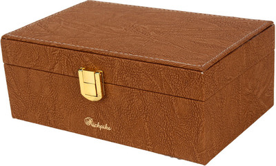

Richpiks Small Jewellery locker Box Jewellery Purpose Vanity Box(Brown)