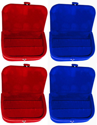 

Abhinidi Set of 4 velvet case Ring and Earring storage travelling Folder Jewellery Vanity Box(Multicolor)