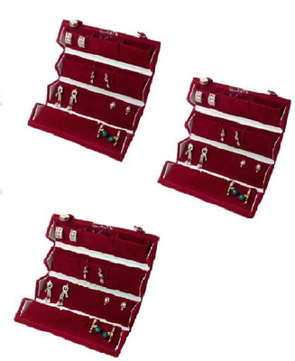 

Addyz Pack Of 3 Medium Earring Box Jewellery Vanity Box(Maroon)