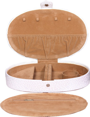 

Leather World Beautiful Jewellery Vanity Box(White)