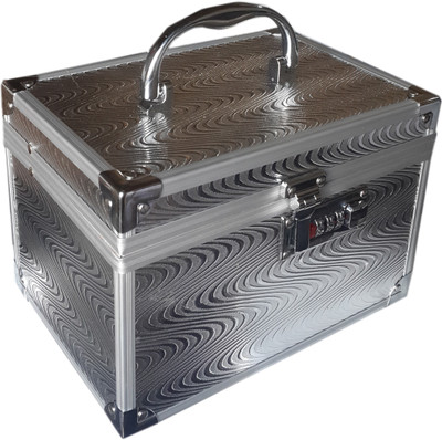 Bonanza Silver Metal Cosmetic Cosmetic Vanity Box(Silver)