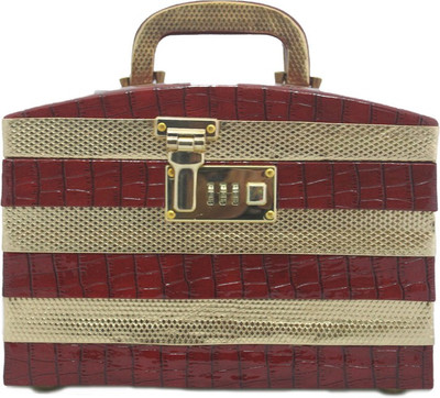 

Tarana Leather Arts B02 Makeup Vanity Box(Maroon)