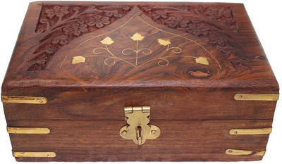 

Desi Karigar Jewellery Box Jewellery Vanity Box(Brown)