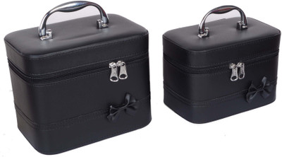 

Styler Leather Look Combo Makeup Vanity Box(Black)