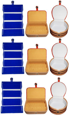 

Abhinidi Set of 9 velvet case Ring and Earring storage travelling Folder Jewellery Vanity Box(Multicolor)