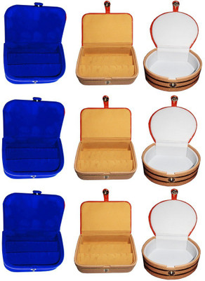 

Abhinidi Combo of 9 velvet case Ring and Earring storage travelling Folder Jewellery Vanity Box(Multicolor)