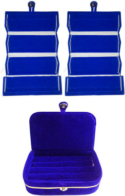 

Abhinidi Set of 3 velvet case Ring and Earring storage travelling Folder Jewellery Vanity Box(Multicolor)