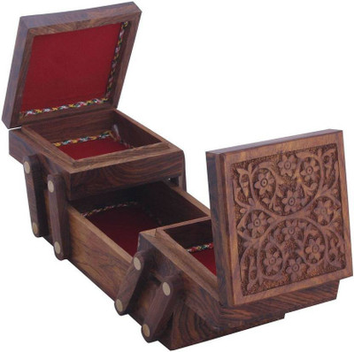 

india wooden handicraft wooden jawellery box jawellery, makupe Vanity Box(Brown)
